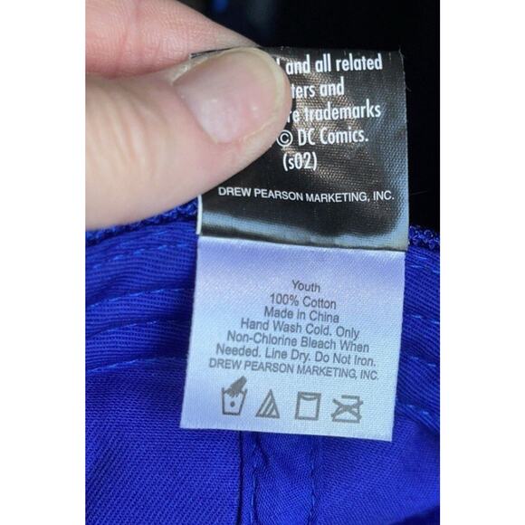 Superman Shield Logo Warner Bros DC Adjustable Strap Boy Youth Hat Cap - Picture 3 of 7